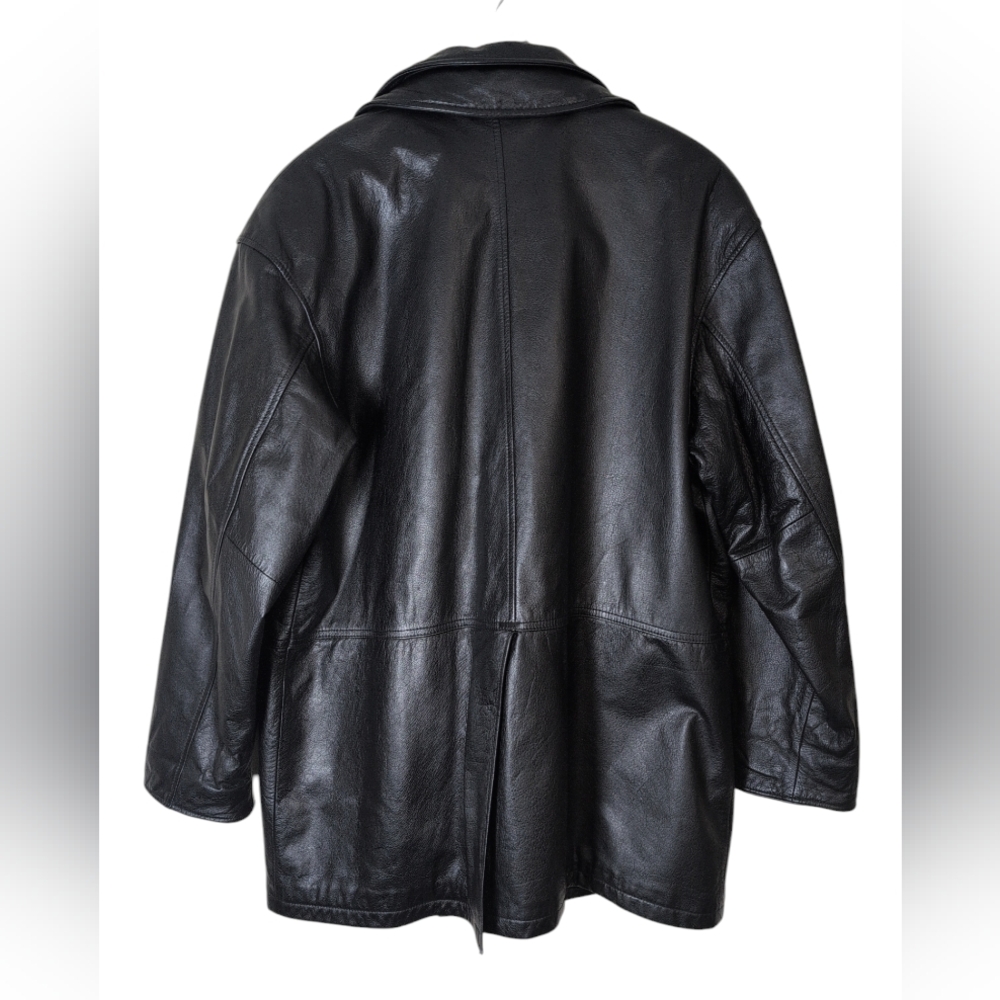 Wilsons Leather Jacket Outside Zip & Buttons Men's M Black Thinsulate Lined - Picture 10 of 16